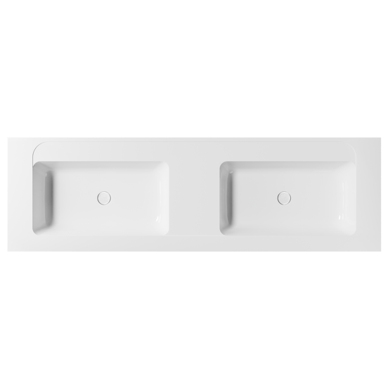 Balmani Tablo Strada double vasque marbre composite brillant 180 x 55 cm