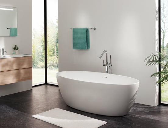 Luca Varess Dias baignoire îlot ovale 170 x 82 cm acrylique blanc mat