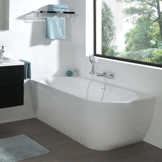 Luca Varess Otello baignoire d'angle gauche duo 170 x 80 cm acrylique blanc mat