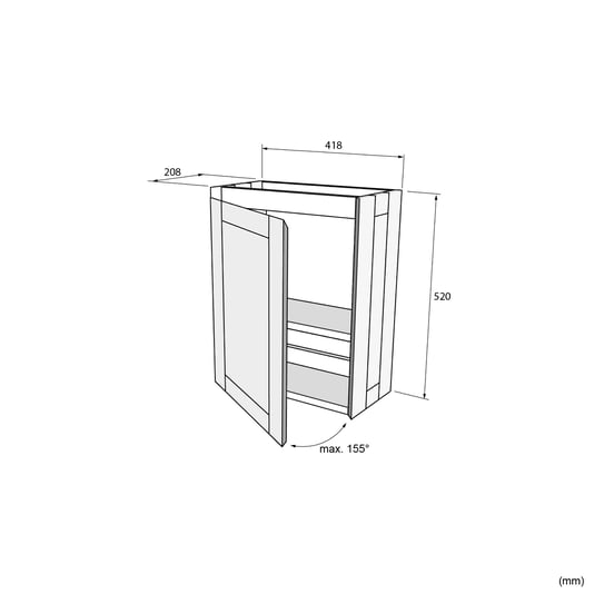 Balmani Mitra zwevend toiletmeubel 42 x 21 cm natuur eik met Dama wastafel in Dark Emperador marmer