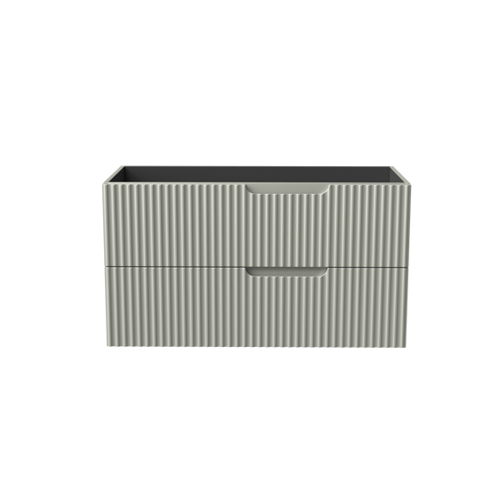 Linie Ribbo zwevende wastafelonderkast 100 x 46 cm greige 2 lades