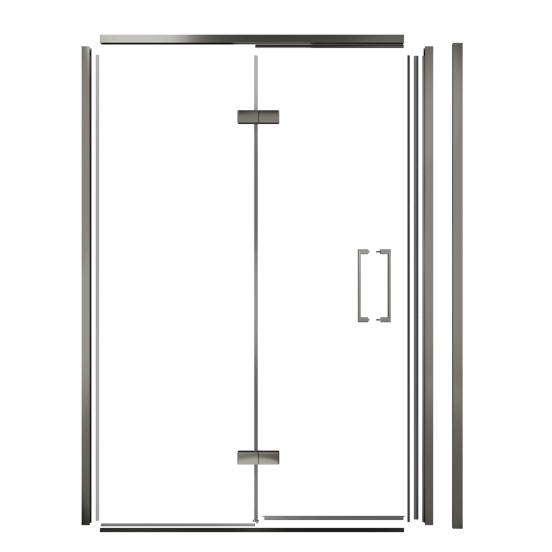 Balmani Senses Design 140 cm gauche ensemble de profils pour coin-douche avec porte pivotante brushed gunmetal