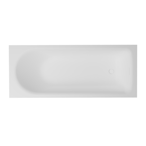 Balmani Rallanta eenpersoons inbouwbad 170 x 75 cm Solid Surface mat wit