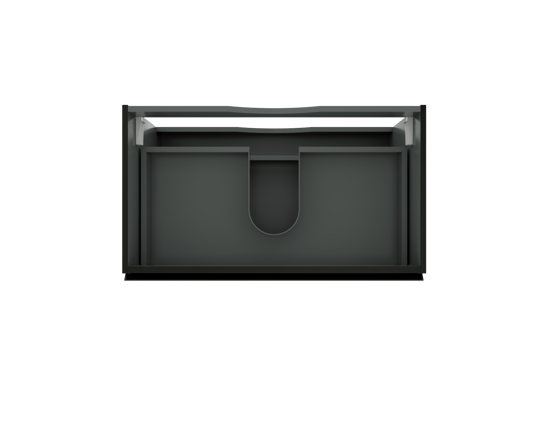 Linie Lado meuble sous-lavabo suspendu 80 x 46 cm Noir Mat 2 tiroirs