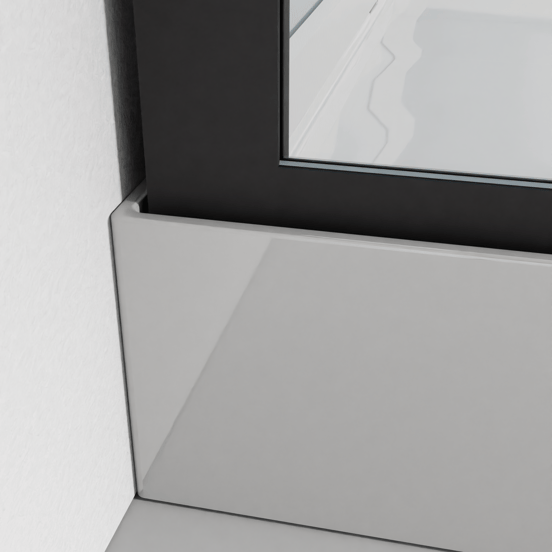 Luca Varess Talan kwartronde douchecabine met schuifdeuren 90 x 90 cm helder glas mat zwart profiel