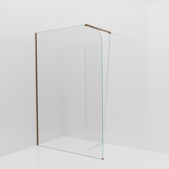 Balmani Modular Walk-In Dusche: 140 x 200 cm, Klarglas abgerundet, Profil Brushed Rosegold