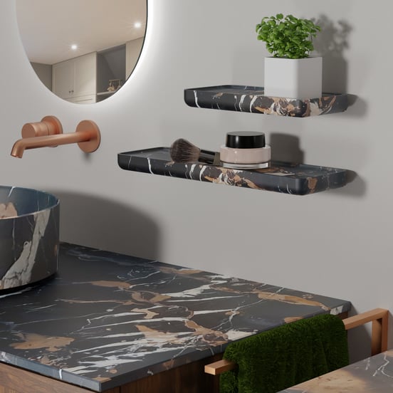 Balmani Tray wandplank Portoro Gold marmer 40 x 12 cm