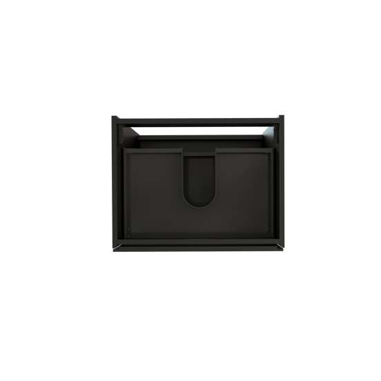 Storke Edge meuble sous-lavabo a poser 60 x 46 cm noir mat 3 tiroirs