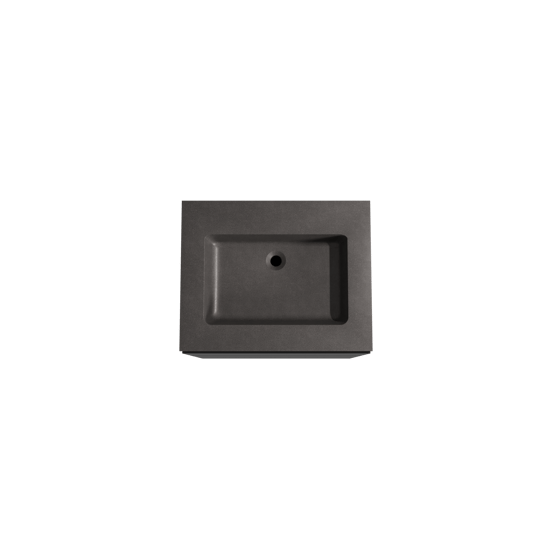 Storke Edge staand badmeubel 65 x 52 cm mat zwart met Scuro enkele wastafel in kwarts mat zwart