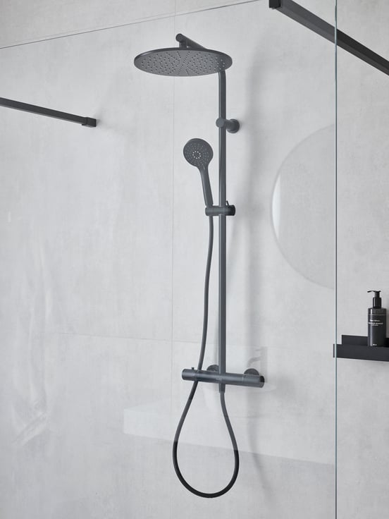 Blaufoss Round 300 colonne de douche de pluie mitigeur thermostatique noir mat