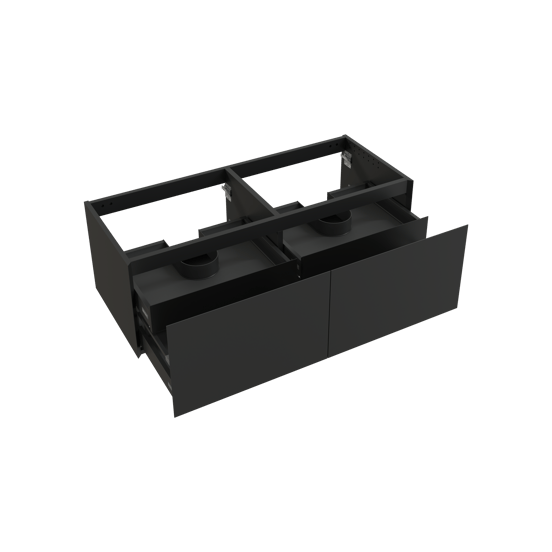 Balmani Idra zwevende wastafelonderkast 135 x 55 cm mat zwart 4 lades