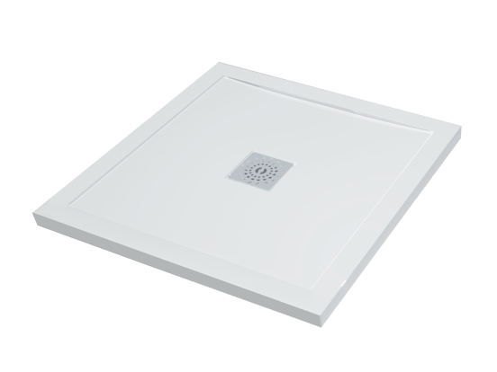 Linie Playa douchebak 90 x 90 cm composietmarmer Glanzend Wit