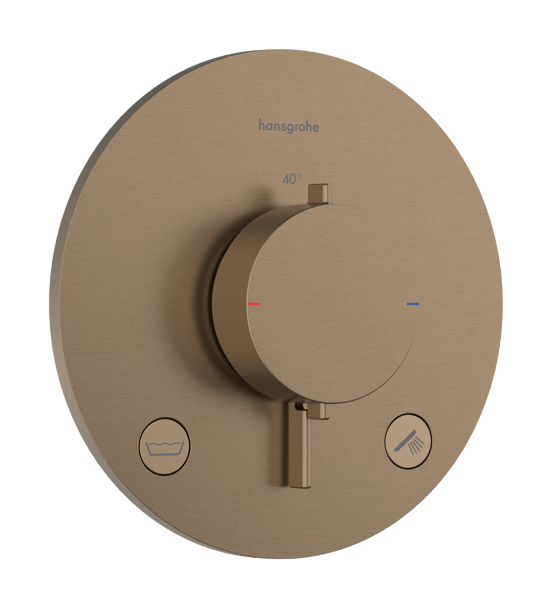 Hansgrohe Ecostat Comfort S inbouw thermostaat 2 uitgangen Brushed Bronze EN1717