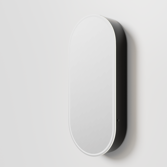 Balmani Mara spiegelkast 45 x 100 cm Mat Zwart met spiegelverlichting en anti-damp