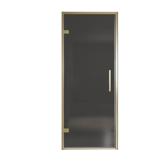 Balmani Senses Design douche draaideur links 90 cm x 210 cm Rookglas, Brushed Champagne Gold profielen