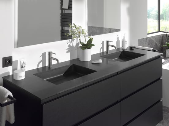 Blaufoss Round wastafelkraan Brushed CoolMetal