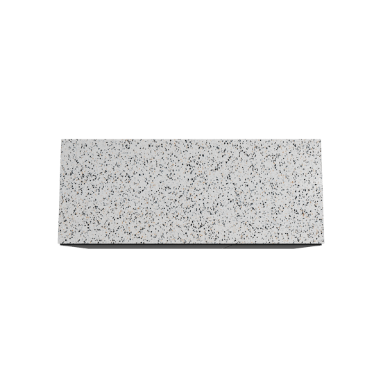 Storke Edge meuble salle de bains à poser 130 x 52 cm noir mat avec Tavola tablette simple ou double en blanc/noir mat terrazzo