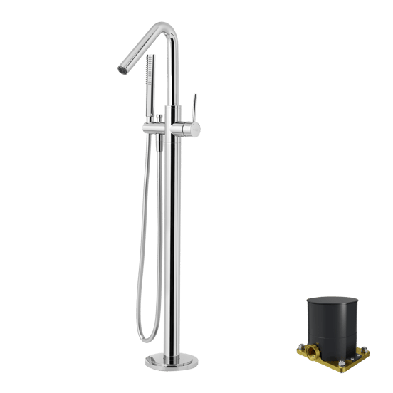 Blaufoss Round Move robinet de bain îlot avec douchette chrome brillant