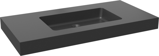 Storke Scuro High Einzelwaschtisch, Quarz matt, 105 x 52 cm