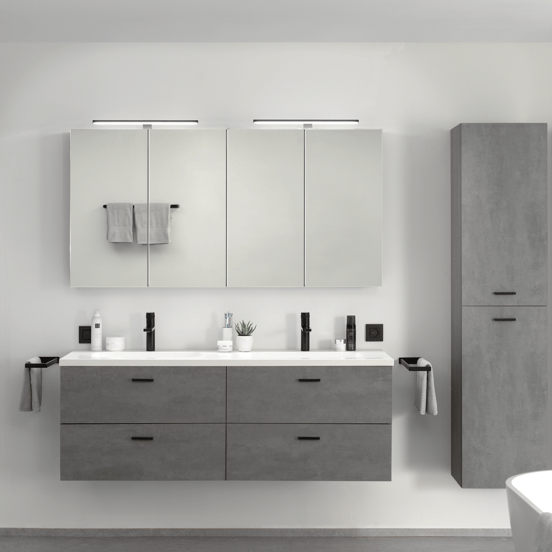 Storke Reflecta armoire de toilette 75 x 75 cm béton gris foncé