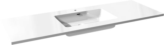 Storke Diva enkele wastafel glanzend composiet marmer 145 x 52 cm