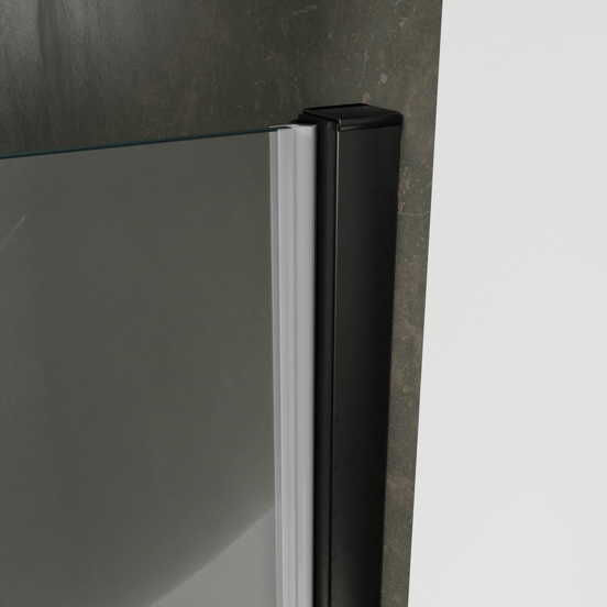 Luca Varess Kuresa douche draaideur 100 x 200 cm helder glas mat zwart profiel