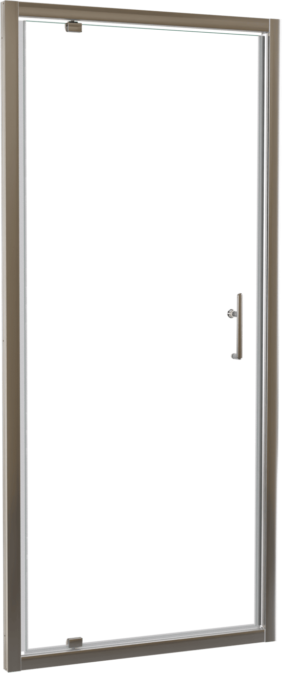 Linie Cadiz douche draaideur 90 cm x 190 cm Helder glas geborsteld chroom profiel