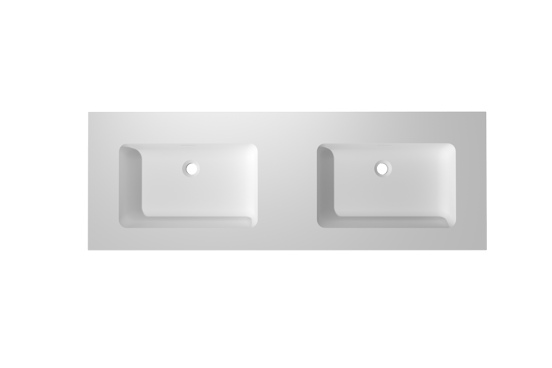 Storke Mata High double vasque mat Solid Surface 150 x 52 cm
