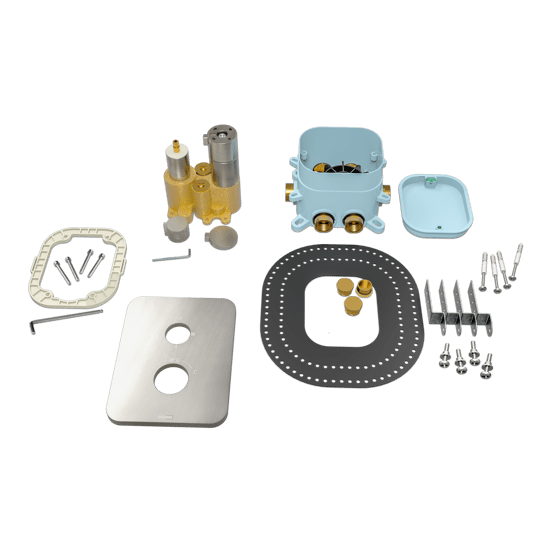 Blaufoss Smartbox Softline thermostatische inbouw douchekraan 2 functies glanzend chroom incl. inbouwelement