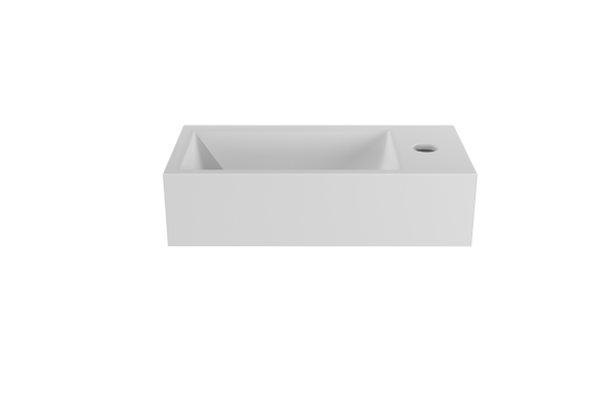 Luca Varess Cubic Handwaschbecken, Keramik weiß matt, Rechts, 40,5 x 20 cm