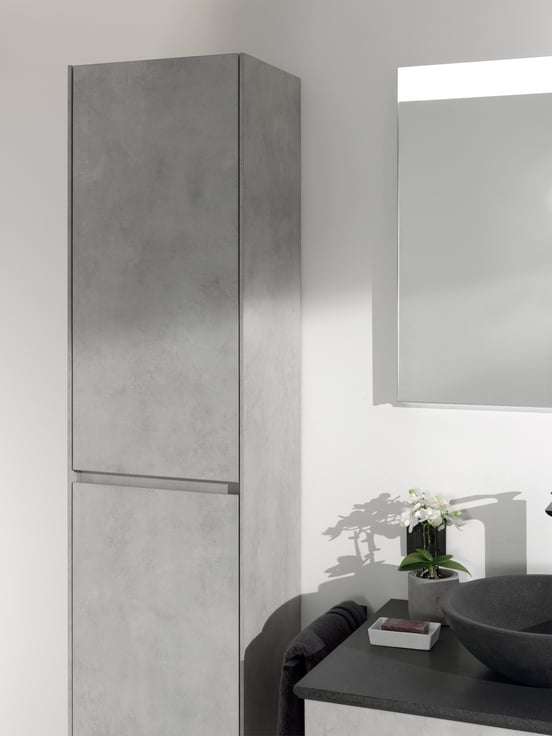 Storke Edge colonne salle de bains suspendue béton gris argent 40 x 30 x 170 cm