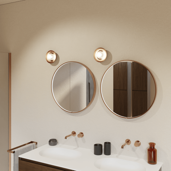Balmani Secret miroir rond Brushed RoseGold lumineux et anti-buée Ø 60 cm