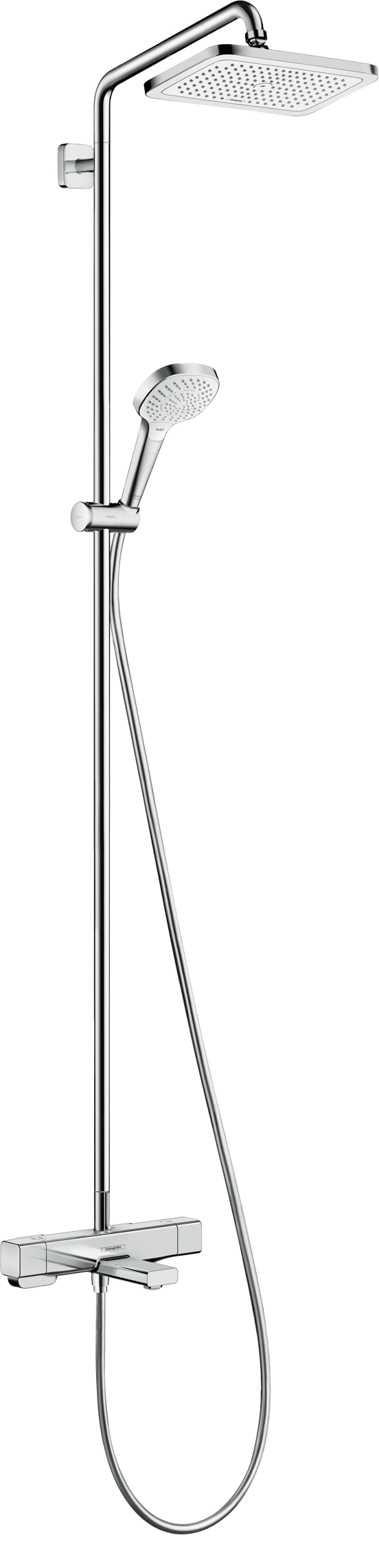 Hansgrohe Croma E280 thermostatische badkraan regendoucheset Glanzend Chroom