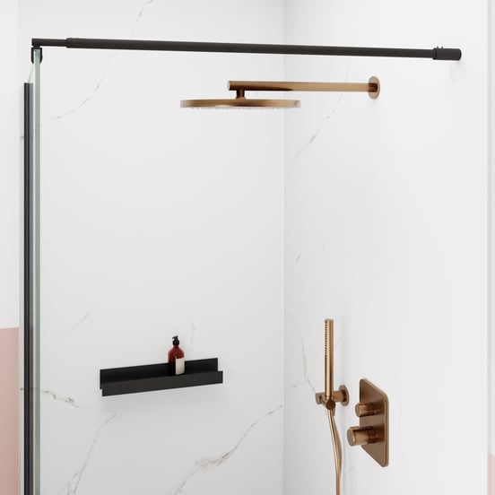 Blaufoss Nola 300 Hoofddouche rond 30 cm met wand douchearm Brushed Rosegold