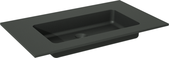 Storke Scuro enkele wastafel mat kwarts 80 x 46 cm