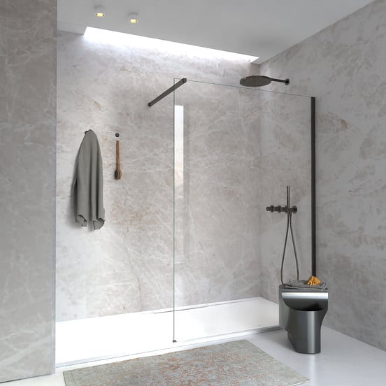 Blaufoss Nola 300 Tête de douche rond 30 cmavec support mural Brushed GunMetal