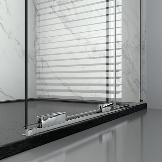 Balmani Move douche à l'italienne avec panneau coulissant 120 x 200 cm verre transparent profil chrome