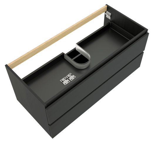 Balmani Lucida meuble sous-lavabo suspendu 120 x 55 cm chêne noir 2 tiroirs