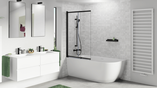 Storke Nero rechthoekig badkamerspiegel zwart 45 x 90 cm