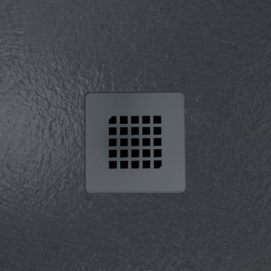 Balmani Vega douchebak 100 x 80 cm composietmarmer grafietgrijs leisteenstructuur