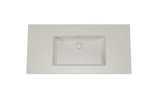 Storke Diva enkele wastafel mat zijdegrijze top solid 105 x 52 cm