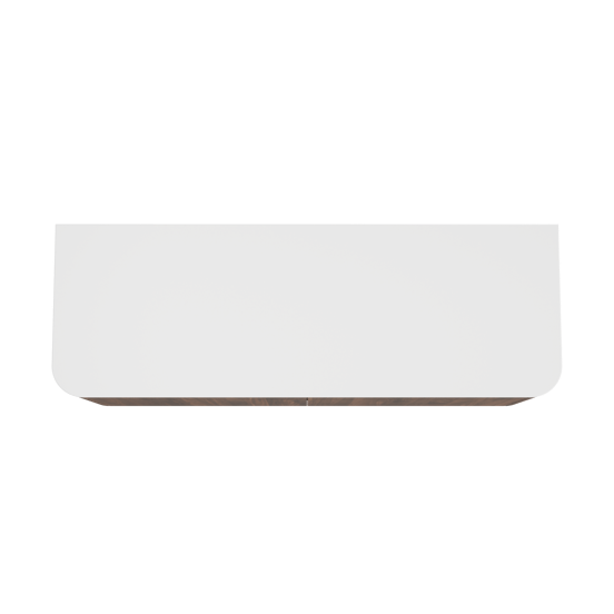 Balmani Moon hängendes Möbelstück Set: 160 x 55 cm, Amerikanischer Nussbaum, mit Moon Einzel- oder Doppel Waschtischplatte, Solid Surface Weiß matt