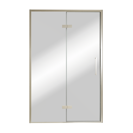 Balmani Senses Design douche draaideur links 140 cm x 210 cm Reflex spiegelglas, Brushed CoolMetal profielen