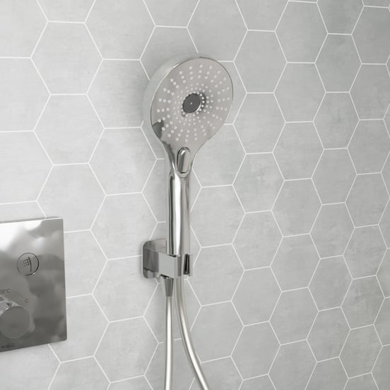 Blaufoss Onos Handbrause-Set: inkl. Schlauchanschluss: 3jet, Chrom