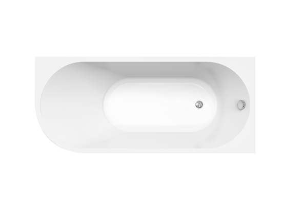 Linie Paulo eenpersoons hoekbad rechts 170 x 75 cm acryl mat wit