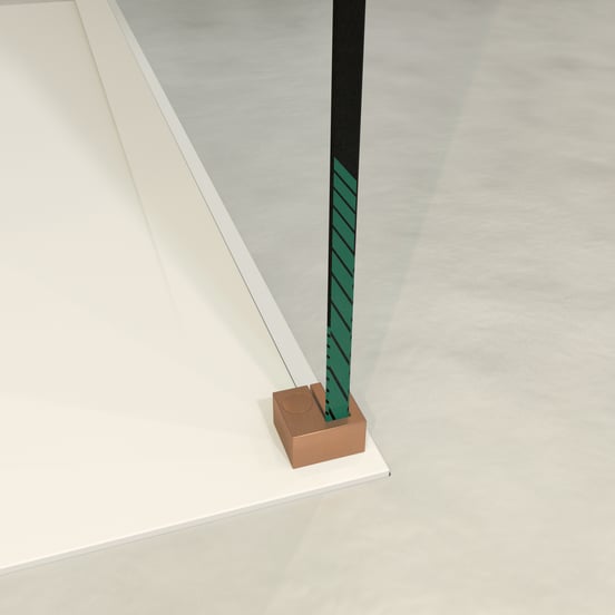 Balmani Modular inloopdouche 120 x 200 cm helder glas Brushed Rosegold profiel