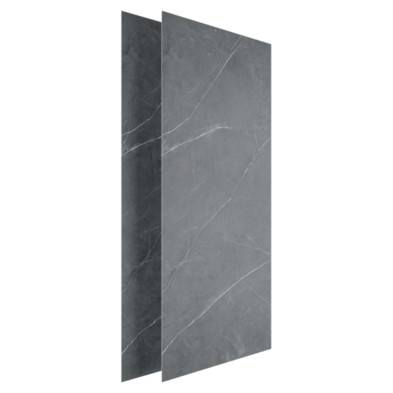 Luca Varess Groovy douchewandbekleding set 2 x 120x260 cm, SPC, Persian Grey Marble