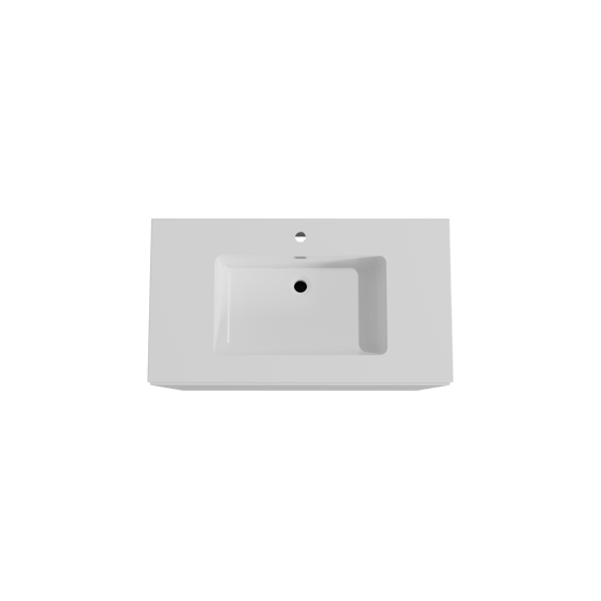 Storke Edge staand badmeubel 95 x 52 cm hoogglans wit met Diva enkele wastafel in composietmarmer hoogglans wit