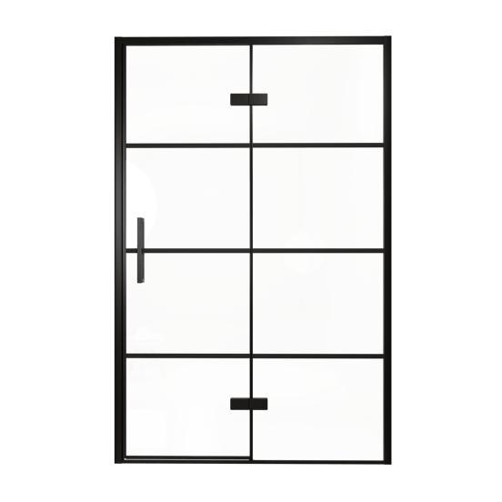 Balmani Senses Design porte pivotante à droite 140 cm x 210 cm verre Lined, Profil noir