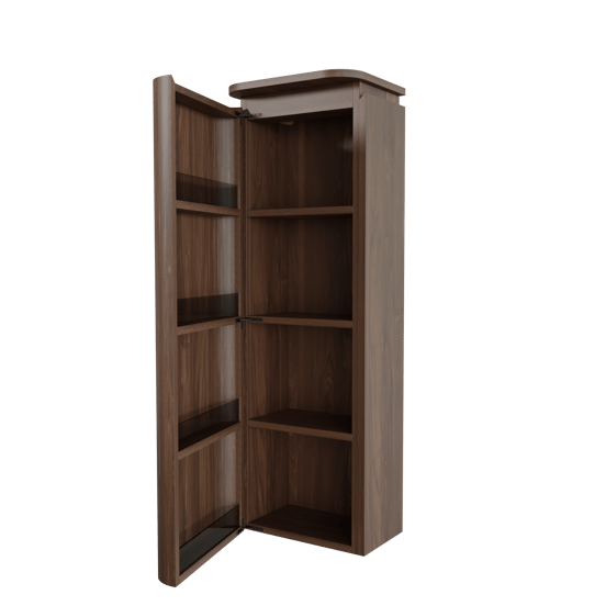 Balmani Moon Badhochschrank: Hängend, links, Amerikanischer Nussbaum, 44 x 32 x 130 cm